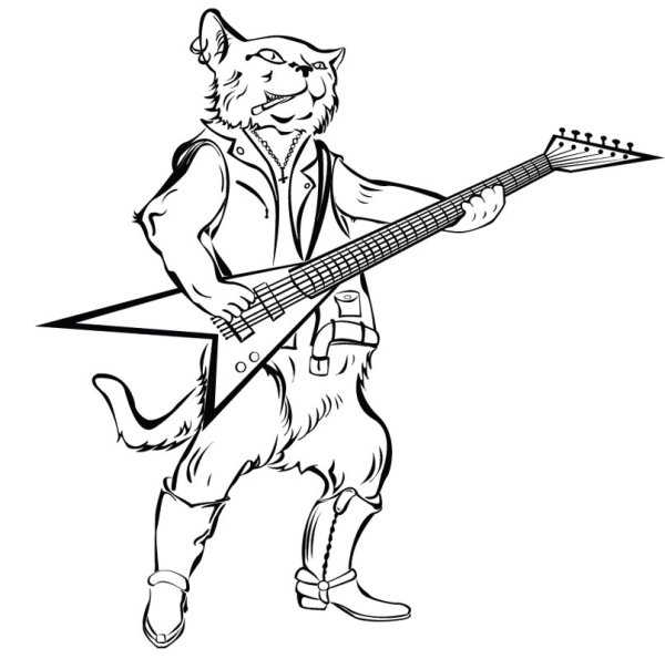Кот с гитарой