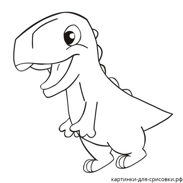 Динозавр рисунок для детей легкий