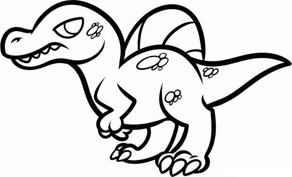 Динозавр рисунок для детей карандашом