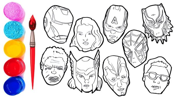 Чёрная пантера Марвел для срисовки