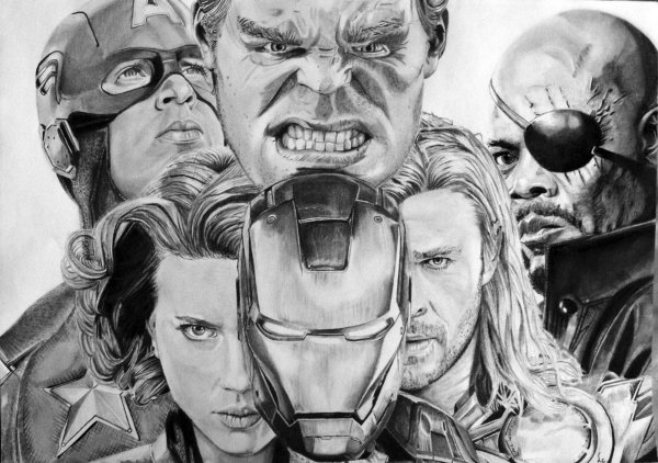 Чёрная пантера Марвел рисунок