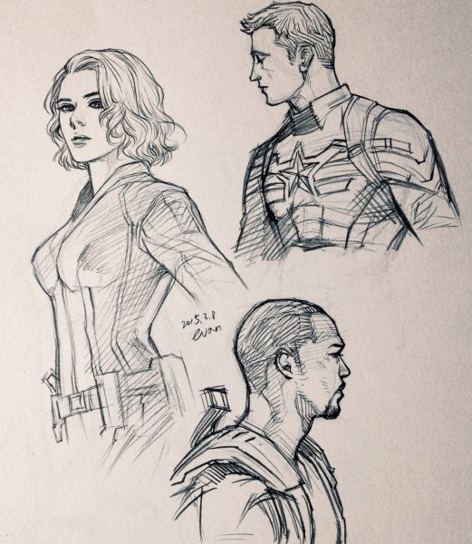 Рисунки Мстители легкие