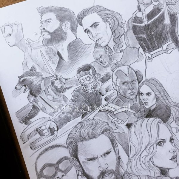 Раскраска героев Марвел Мстители