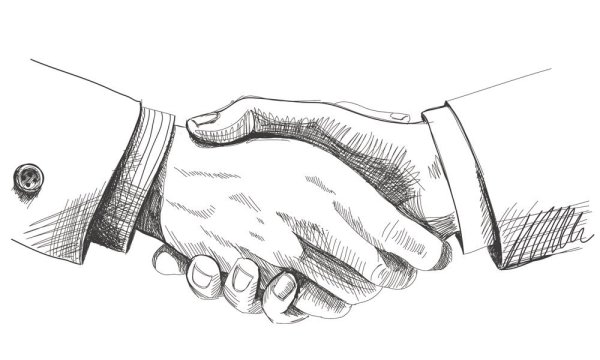 Рукопожатие иллюстрация
