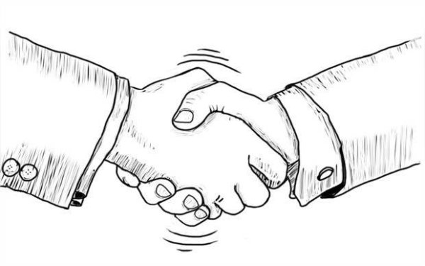 Рукопожатие раскраска