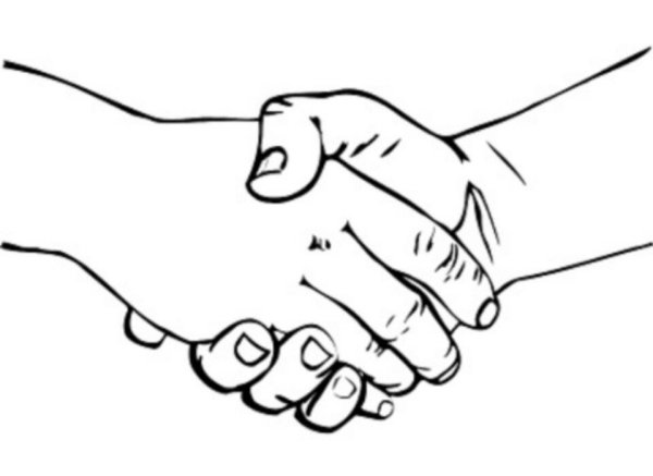 Рукопожатие раскраска