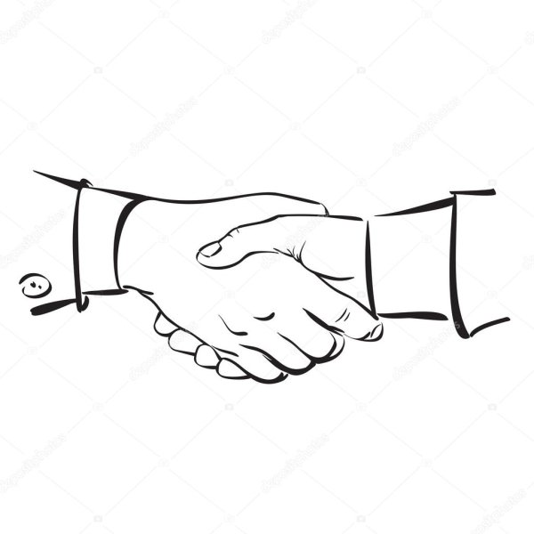 Пожатие рук рисунок карандашом