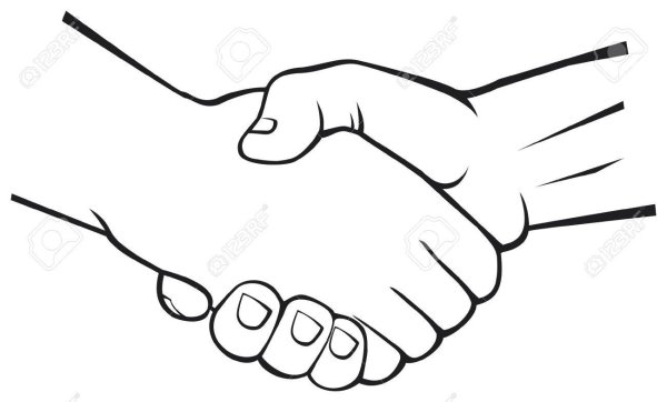 Раскраска рукопожатие для детей
