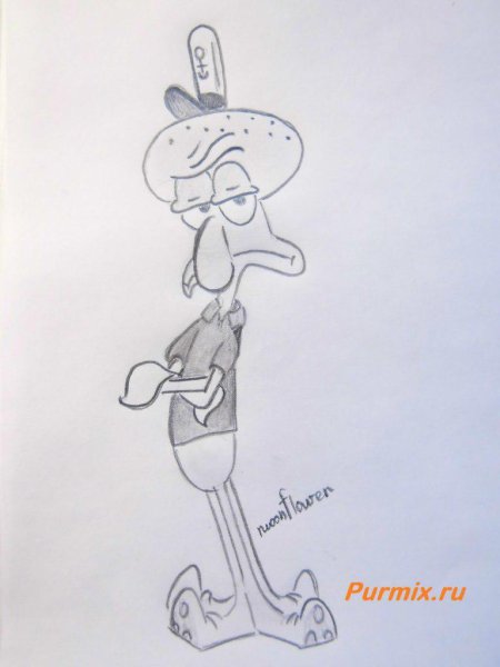 Раскраска губка Боб Сквидвард