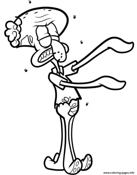 Сквидвард раскраска