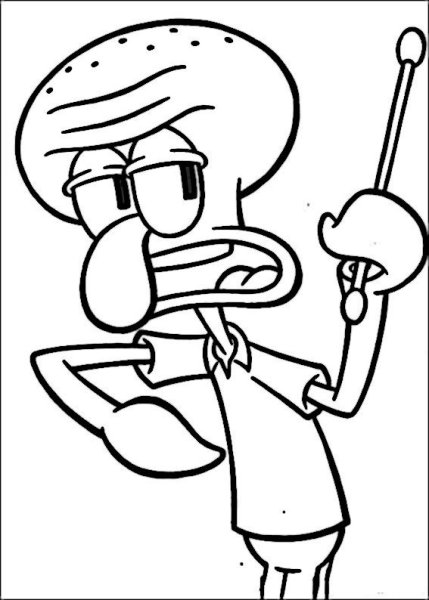 Раскраска губка Боб Сквидвард