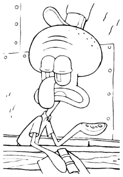 Раскраска Сквидварда из Спанч Боба