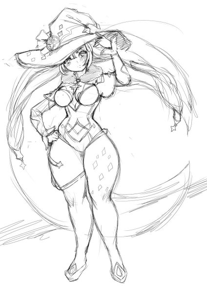 Сяо Геншин набросок