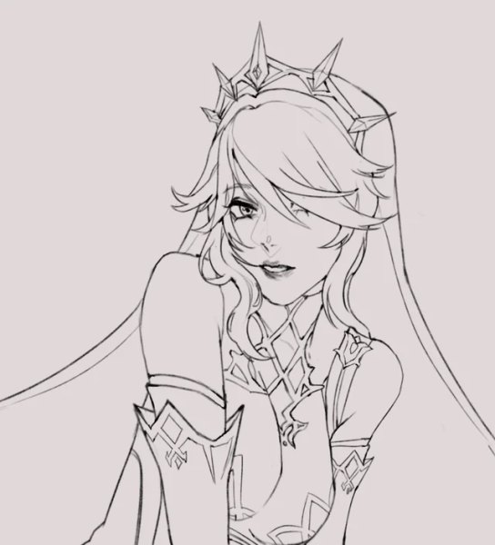 Альбедо Геншин набросок