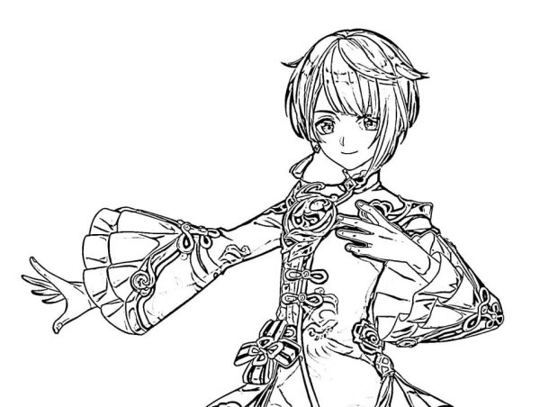 Раскраска Геншин Импакт Сяо