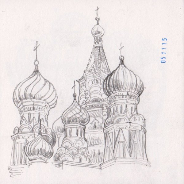 Храм Кижи рисунок