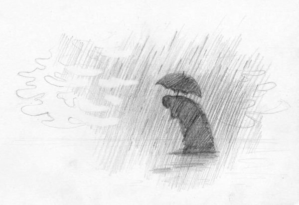 Под дождем карандашом