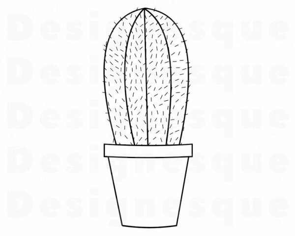 Кактус трафарет