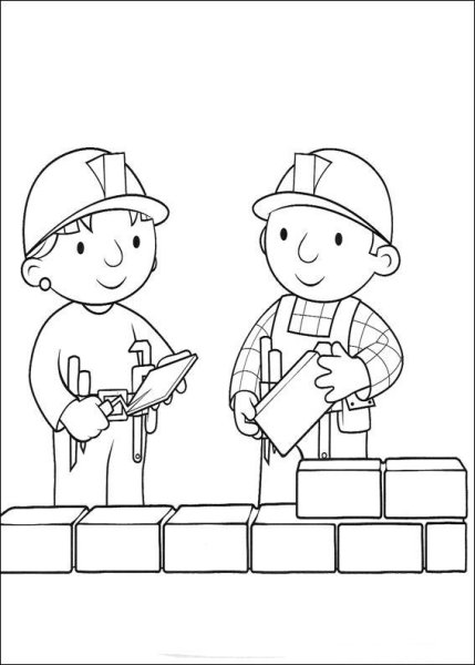 Профессия Строитель раскраска