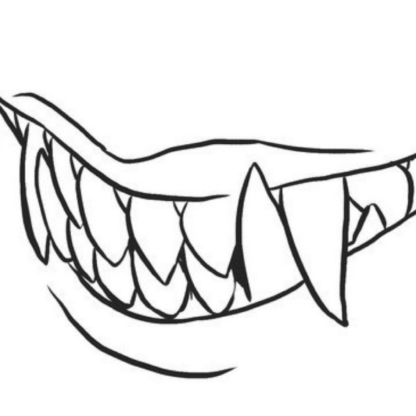 Без зубов улыбчивый рот карандашом