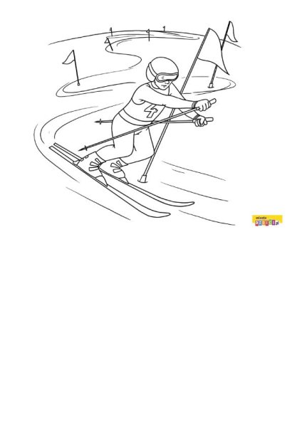 Прыжки с трамплина раскраска для детей