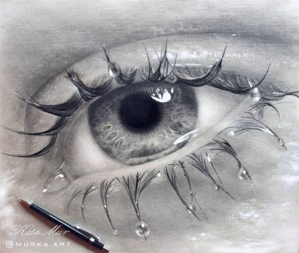 Заплаканные глаза карандашом