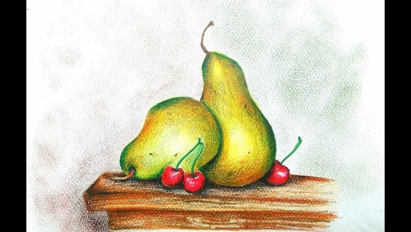 Рисование яблоко и груша