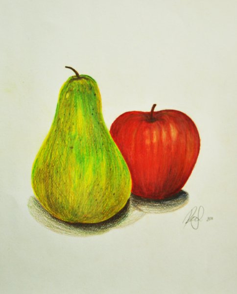 Рисование яблоко и груша