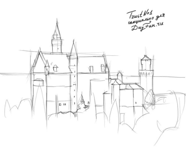 Средневековый замок скетч