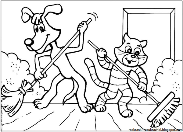 Раскраска "в Простоквашино"