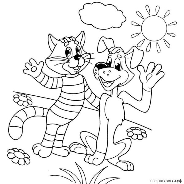 Раскраска кот Матроскин из Простоквашино