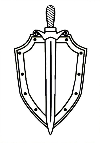 Щит и меч ФСБ вид сбоку