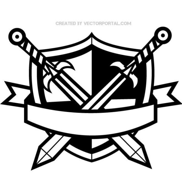 Щит и меч карандашом