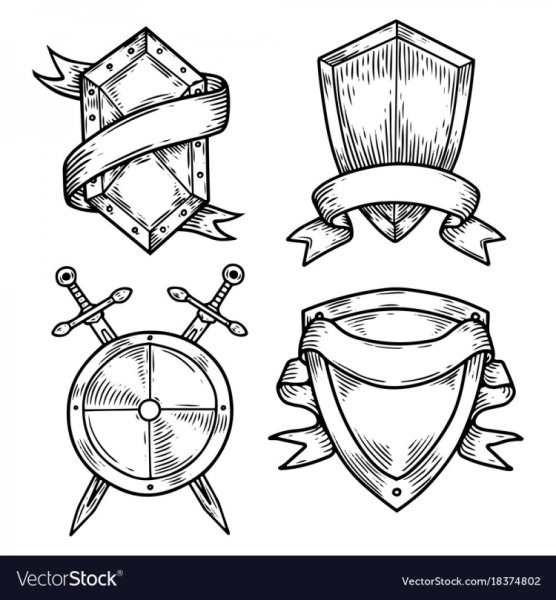 Щит и меч раскраска