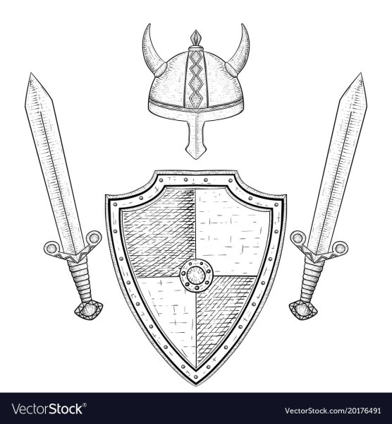 Рисование щит и меч богатыря