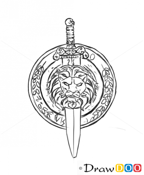 Рыцарский щит раскраска