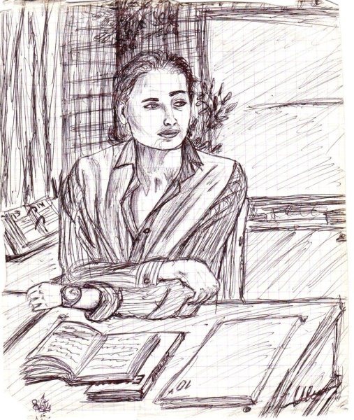 Рисунок учителя карандашом