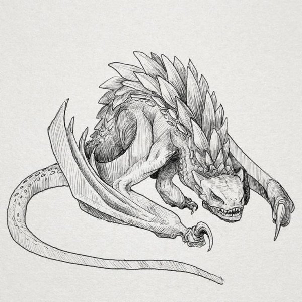 Двухголовый дракон эскиз