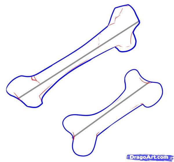 Кость карандашом