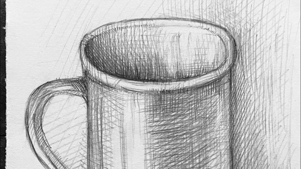 Кружка рисунок карандашом