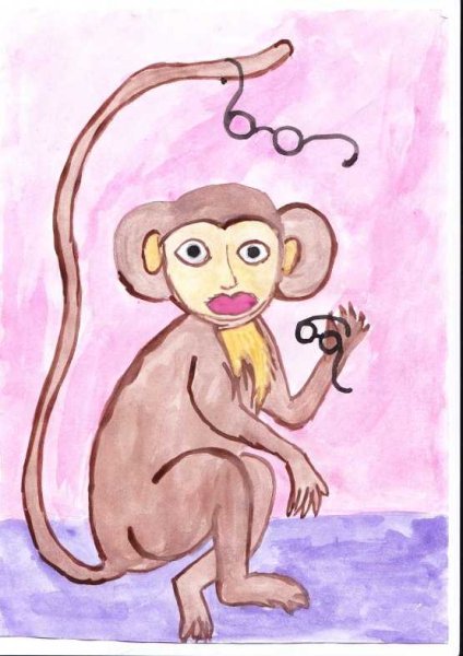 Мартышка и очки раскраска