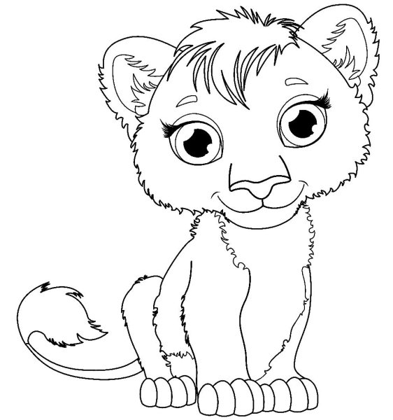 Детские раскраски Львенок 4
