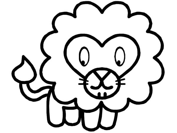 Львенок раскраска для малышей