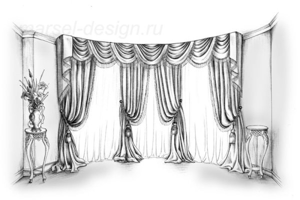 Эскизы штор с ламбрекенами