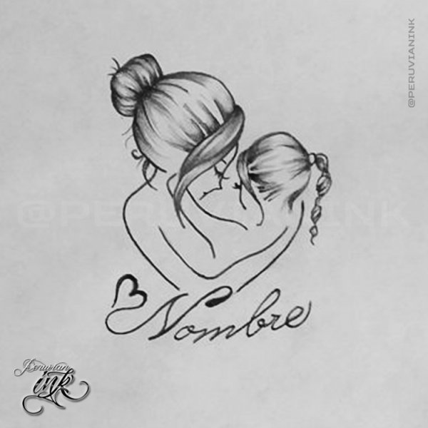 Мама и подросток рисунок карандашом