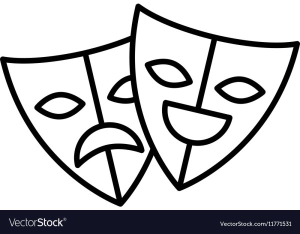 Театральная маска карандашом