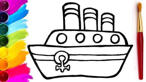 Кораблик раскраска для детей