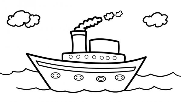 Корабль контур сбоку