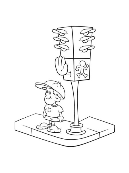 Светофор раскраска для малышей