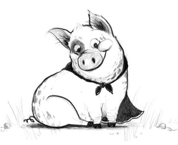 Поросенок рисунок